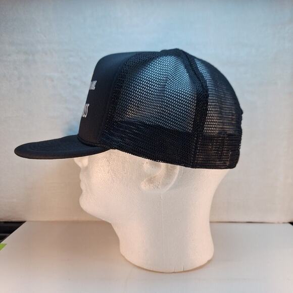 Vintage Funny Saying Trucker Hat Cap Mesh Snapback Black "Fool Me Once" - Picture 2 of 6